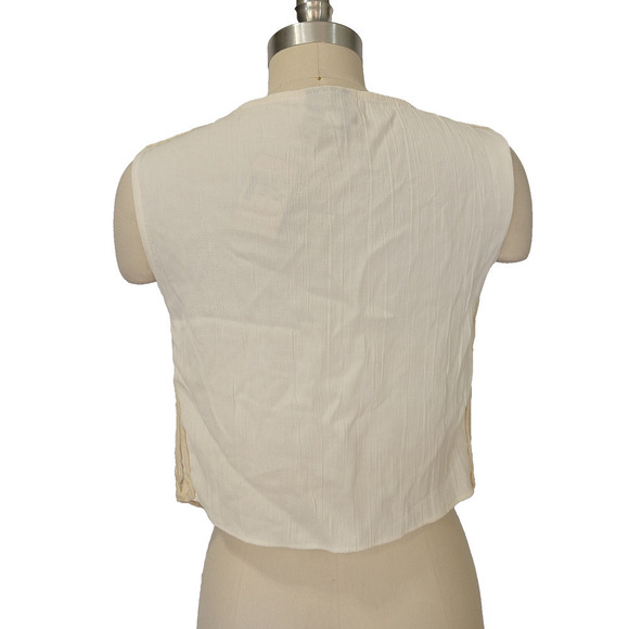 Vintage 90s Lace Vest Top Size S NWT Ice Deadstock Whimsygoth Ivory Romantic - Picture 5 of 6